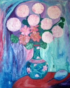 Voir le détail de cette oeuvre: Bouquet romantique au vase de Chine